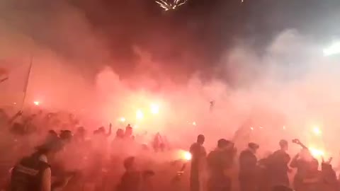 Football fans go crazy for a win