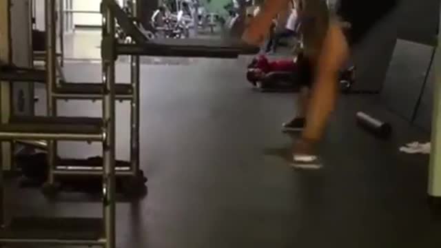 Collab copyright protection - sideways split on platform gym