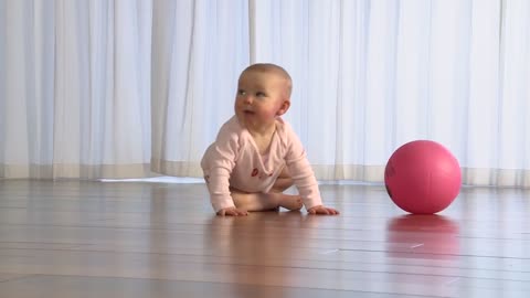 Cute baby plays and relax