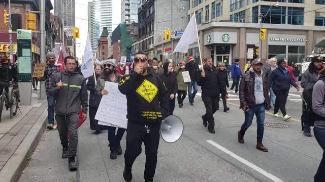 ANTI LOCK DOWN MARCH TORONTO CANADA PREACHING