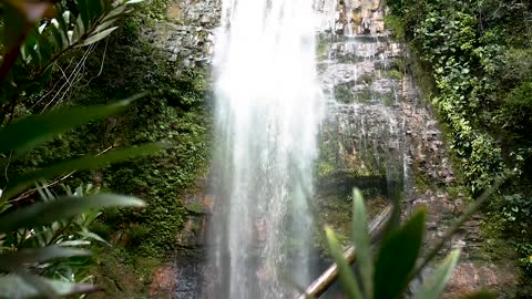 relaxing music with the sound of nature, waterfall.