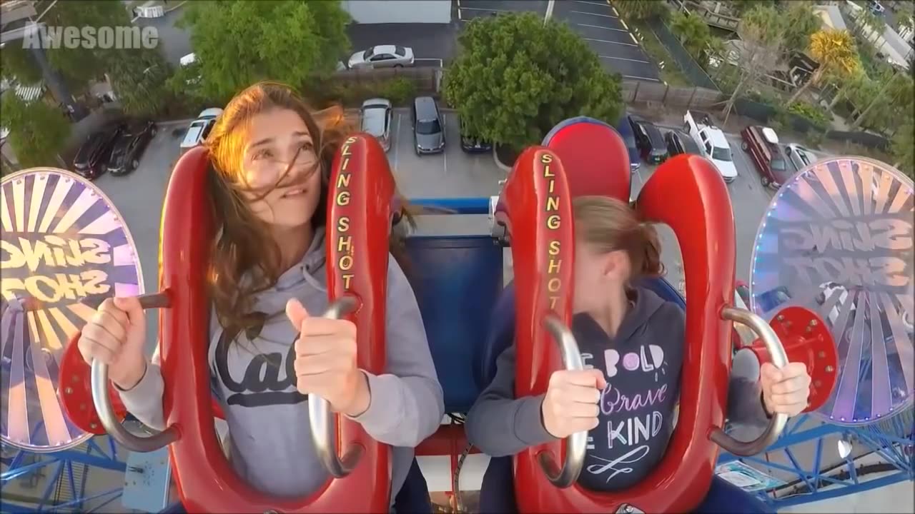 Girls Freaking Out #1 | Funny Slingshot Ride Compilation