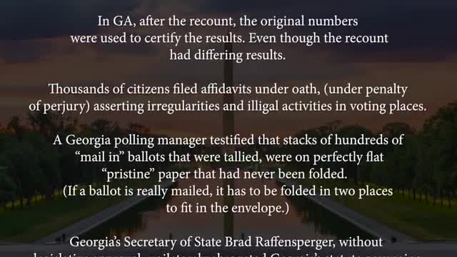 Truths about the 2020 Election