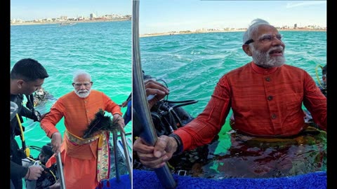 Indian Prime Minister wore a diving suit and reached the underwater temple to worship