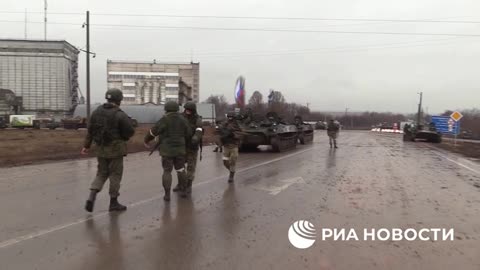 The meeting of Russian Federation Armed Forces units and LPR People's Militia units in Novoaidar