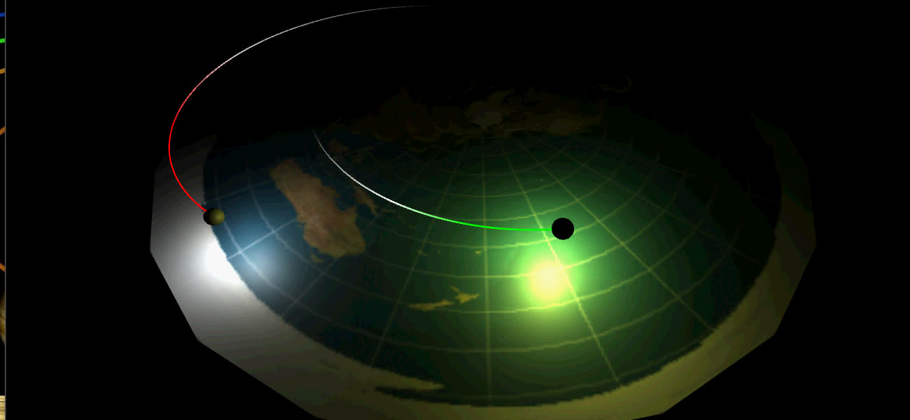 3D Flat Earth Simulation - SUN,MOON