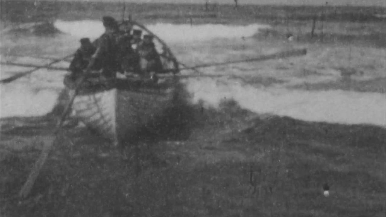 Launching The Surf Boat (1897 Original Black & White Film)