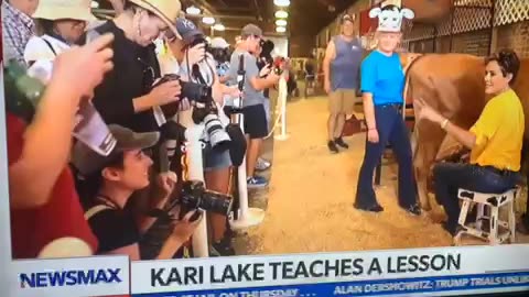 Kari Lake telling reporters to milk a cow