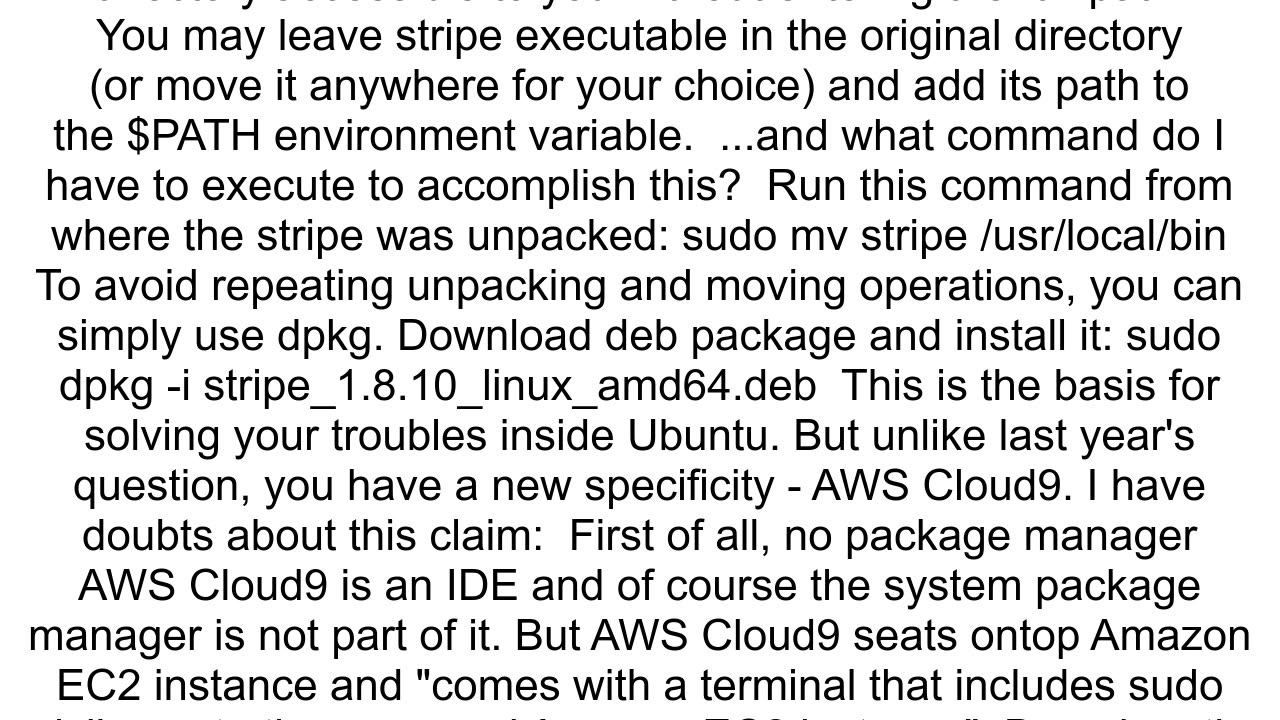 Cannot Install Stripe CLI in Ubuntu AWS Cloud 9