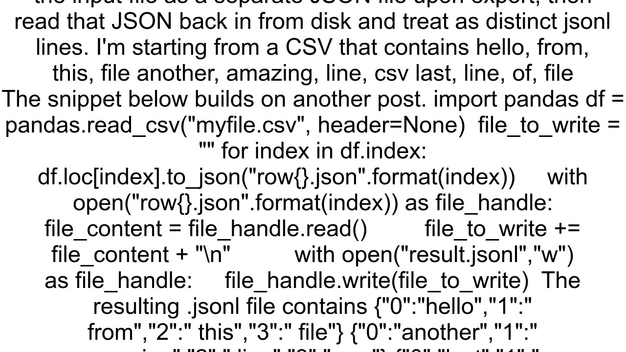 Convert csv to jsonl python