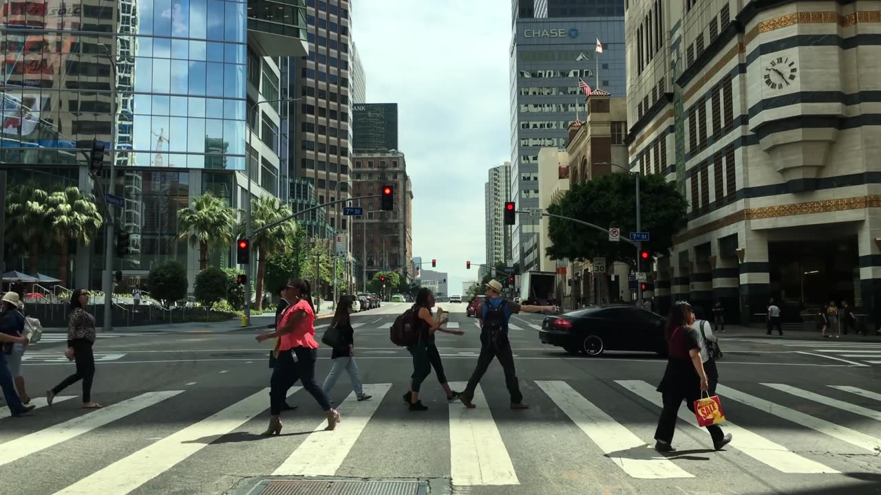 Driving Downtown - Los Angeles 4K - USA