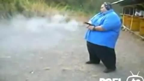 Fat guy with gun