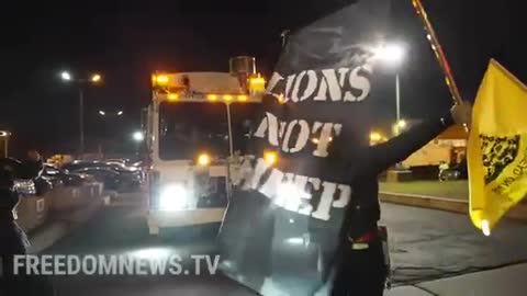 NYC, Happening Now: Protesters Block Sanitation Trucks in Staten Island to protest