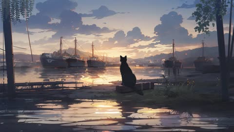 Cat & Sunset at the Harbor 🐱🚢 Music for Cat 2024