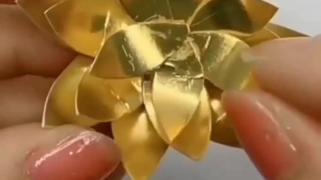 So beautiful Hand Craft of Paper Golden Rose | RJ Craft #Crat #Art #Ideas