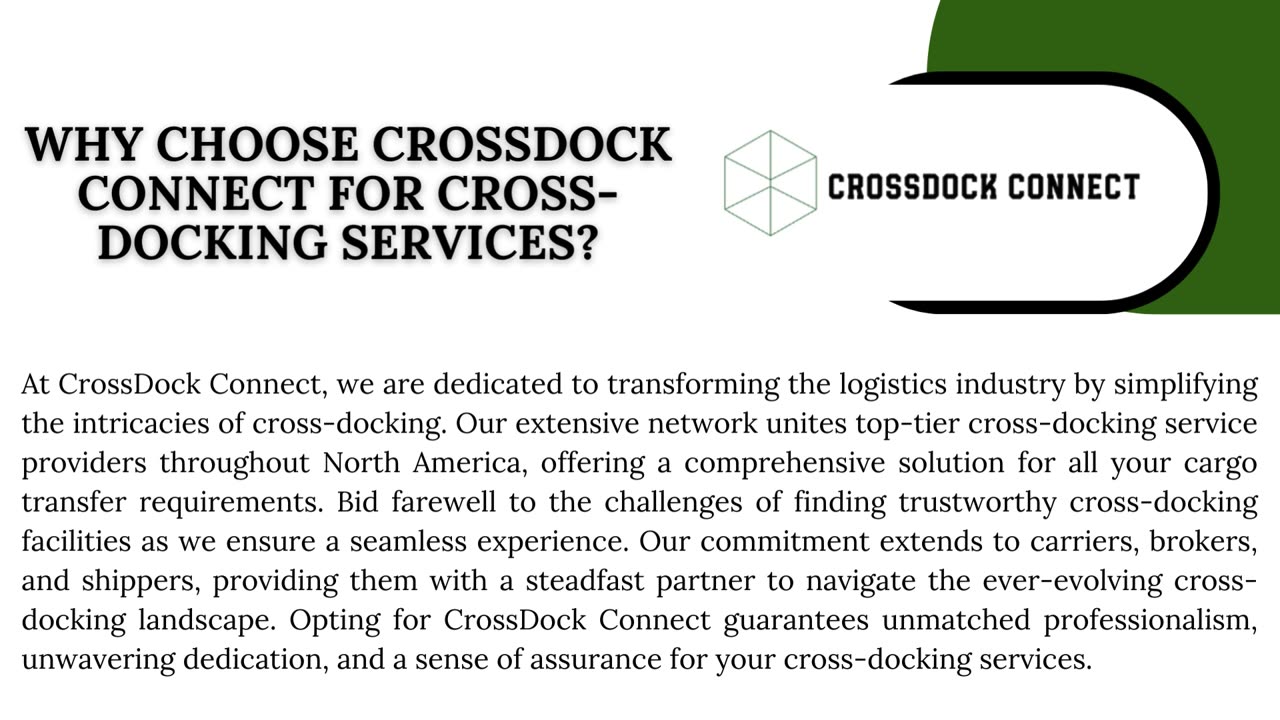 Cross Dock Logistics Services | CrossDock Connect