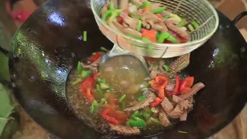 Yummy cooking beef kidney recipe _ Cooking skills _ Khmer Survival Skills