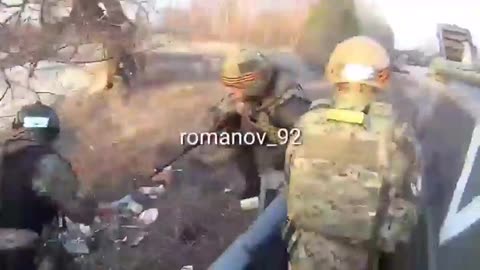 Russian Rosgvardia troops being ambushed Feb 24