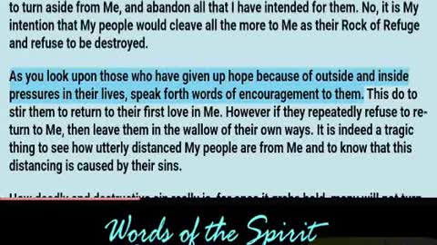 Words of the Spirit. July 26 2022