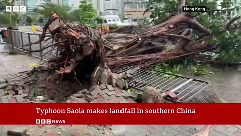 Typhoon Saola makes landfall in China - BBC News