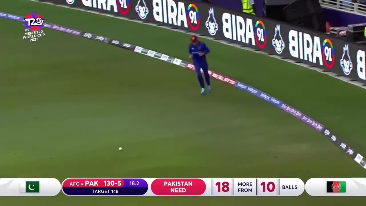 Asif ali hits 4 sixes in one over.