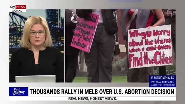 'Constant state of hysteria': Australians protest against overturning of Roe v Wade