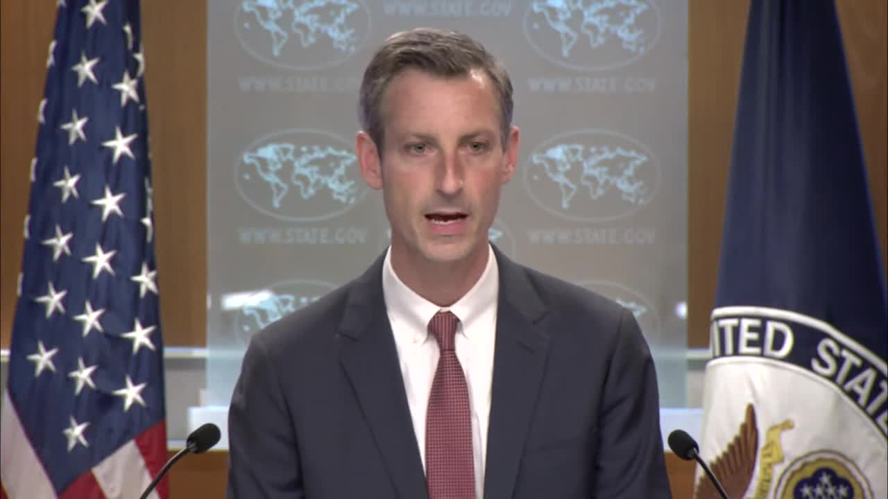 Spokesperson Ned Price leads the Department Press Briefing, at the Department of State, on July 28, 2022