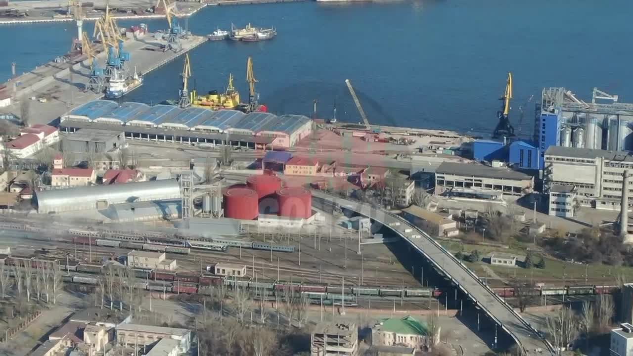 Ukraine War - Aerial photography of the port of Mariupol