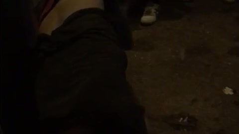 Music guy at club tries to do handstand and fails