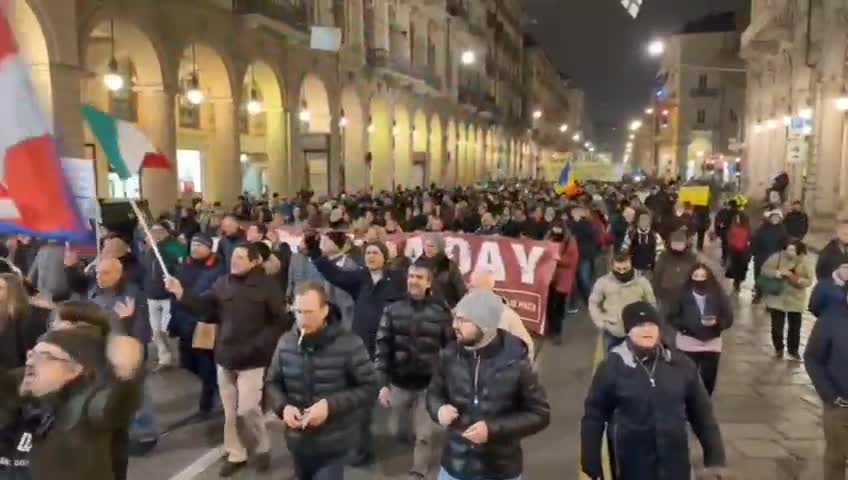 Genova, Italy vaccine Passport protest Nov. 27, 2021