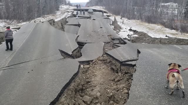 Road Shattered by Earthquake