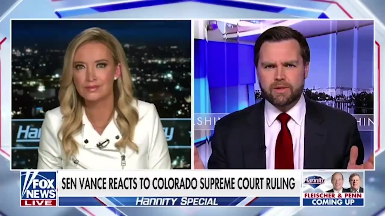 J.D. Vance BLASTS Colorado decision removing President Trump from ballot.