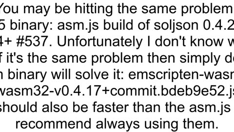 Invalid asmjs Invalid member of stdlib while trying to compile solidity 0417