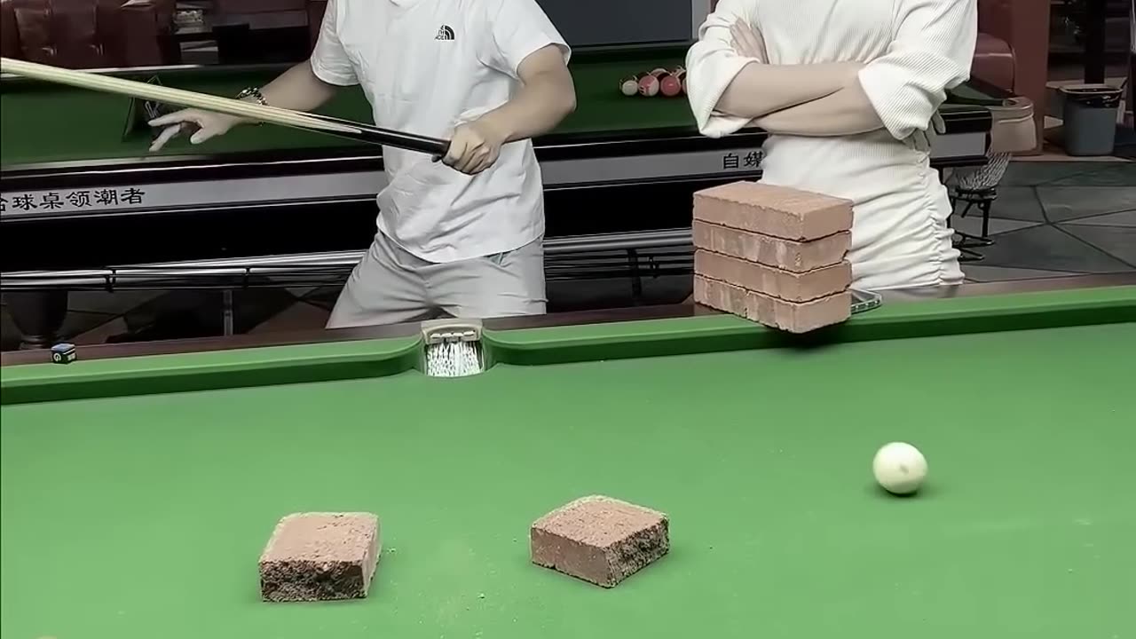 watch the funny brick billard play....