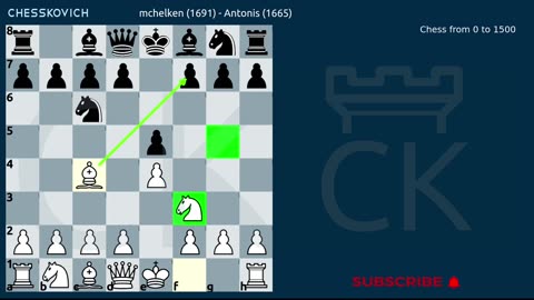 Chess Middlegame from 0 to 1500: Commented Game 5