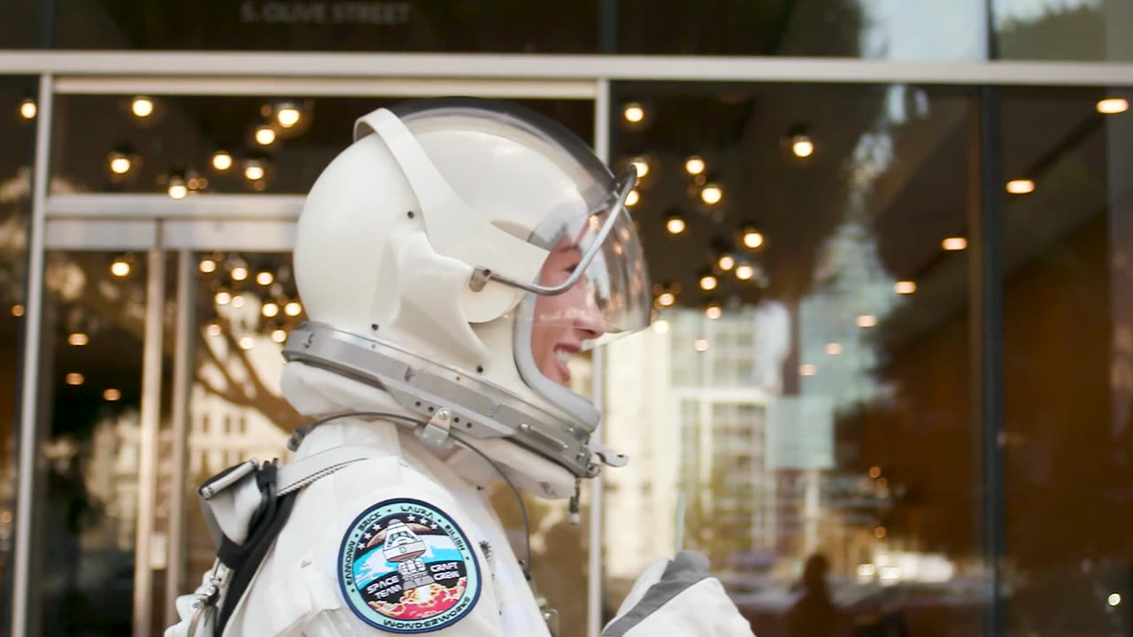 Women wearing astronaut suit