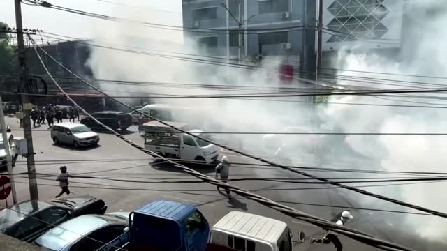 Myanmar police crack down on protests