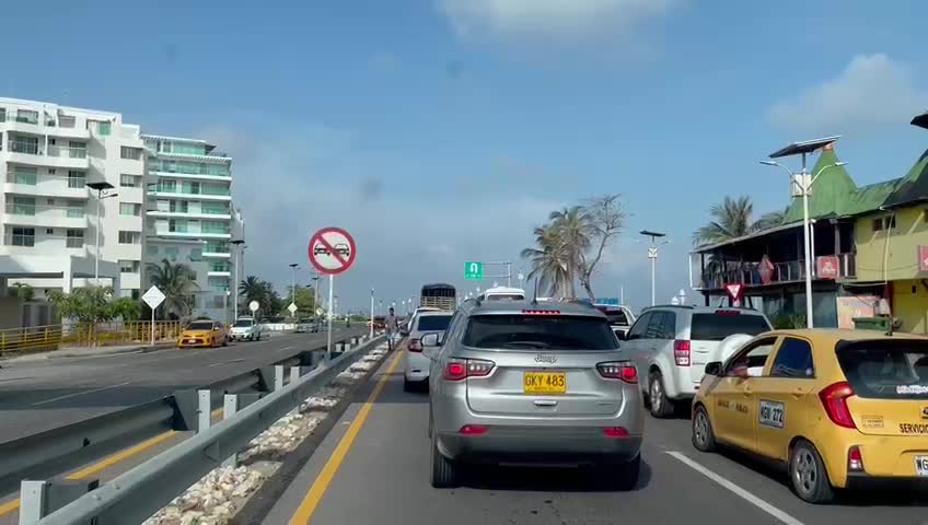 Protesta de taxistas en Cartagena- paro