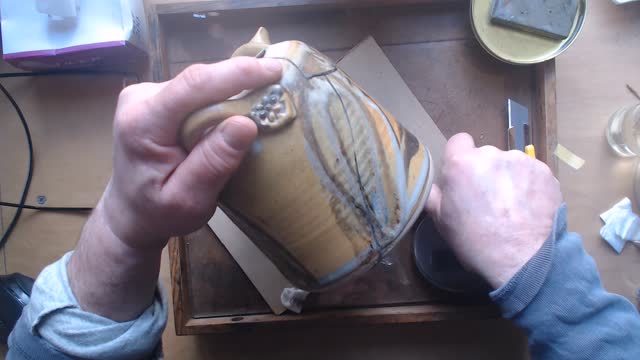 Traditional, lacquer based kintsugi, final steps before metal