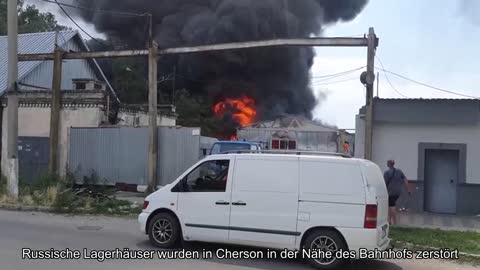Russian warehouses were destroyed in Kherson near the railway station