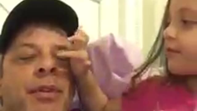 Emma giving Grandpa a Make-Over