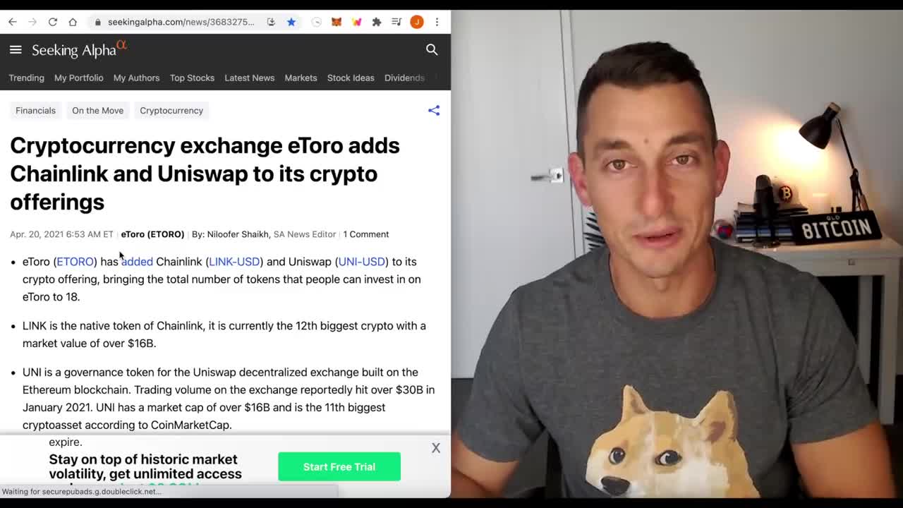 CRYPTO UPDATE!!! UniSwap & Chainlink on eToro, $20M Low Cap Altcoin Gem, Dogecoin Crash