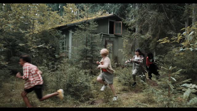 Scary Clown chasing children