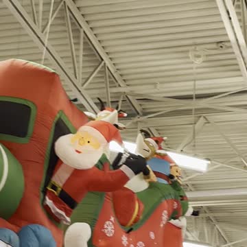 Santa Clause train full with gifts