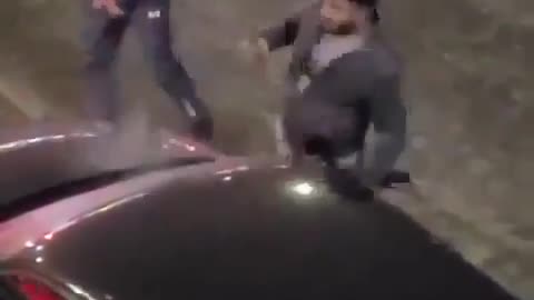 Machete Man Wrecks Car