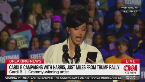 Cardi B: I can't stand bullies like Trump but like Kamala I always stand up to them.