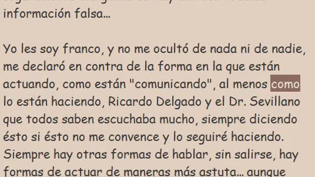 "Nunca voy a ser fatalista, yo confió en Dios...": en Opinión de Héctor Rosales.