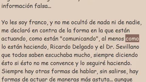 "Nunca voy a ser fatalista, yo confió en Dios...": en Opinión de Héctor Rosales.