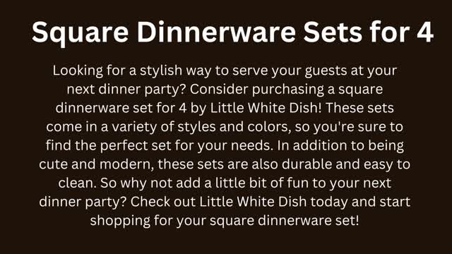 Square dinnerware sets for 4