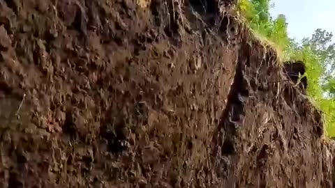 Ukrainian military hiding in the trench